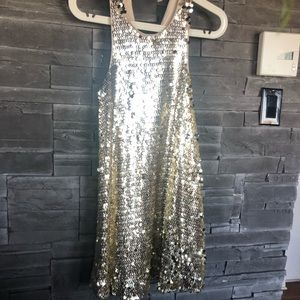 Guess gold sequinned mini dress